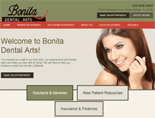 Tablet Screenshot of bonitadentalarts.com